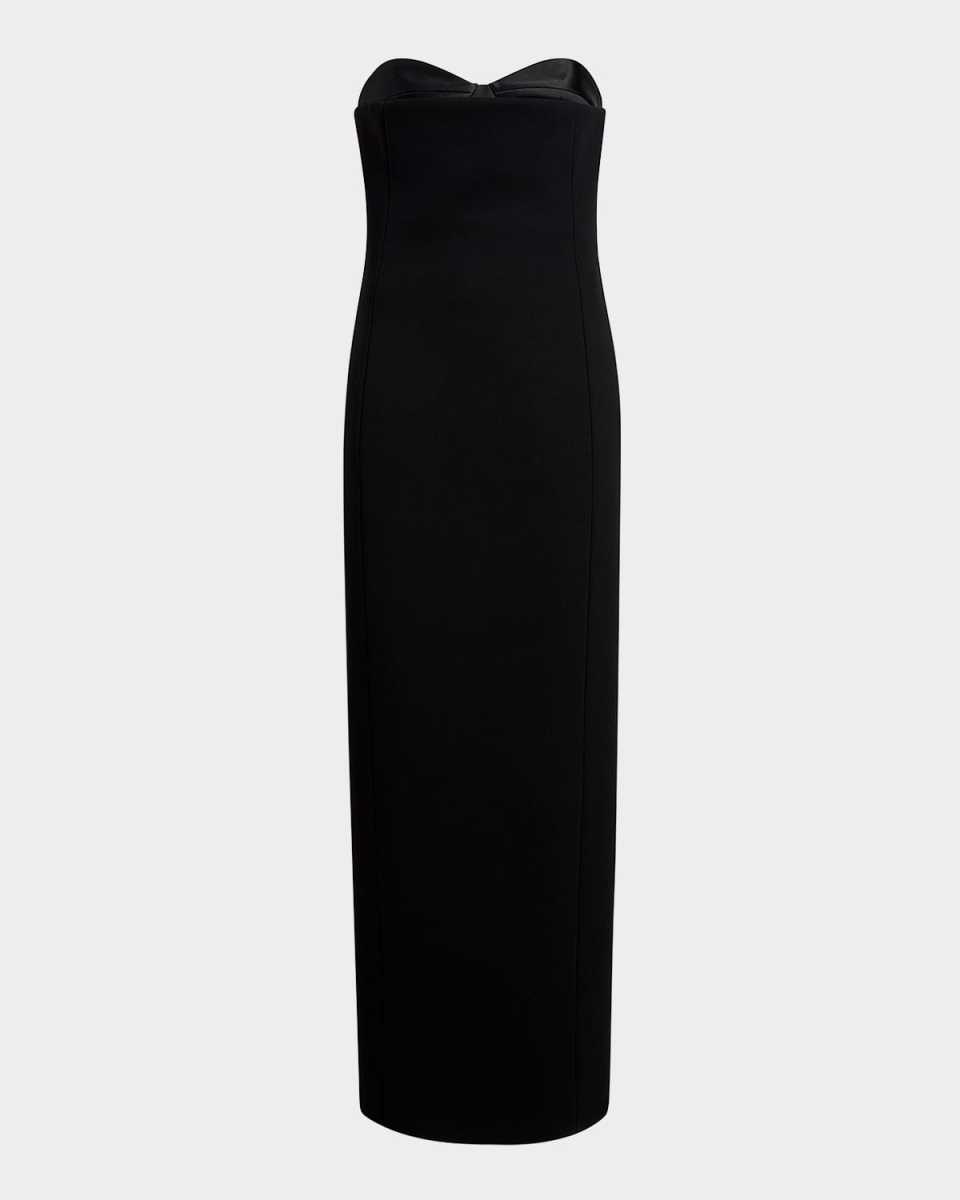 Yael Peeping Bustier Strapless Column Gown